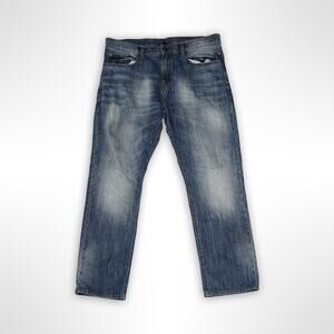 Gap Premium Straight Fit Jeans - Men's 38x32 Distressed